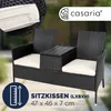 CASARIA®  Panchina da Giardino Poly Rattan 143x64x88cm Anteprima dell’immagine prodotto 4