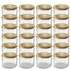 A grid of clear glass jars with gold lids. Náhled obrázku produktu