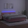 vidaXL Boxspringbett mit Matratze & LED Rosa 180x200 cm Produktbild-Vorschau 5