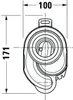 Technical drawing with dimensions of a plumbing fixture. Anteprima dell’immagine prodotto