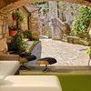 Vlies Fototapete - Provincial alley in Tuscany 300x210 cm Produktbild-Vorschau 2
