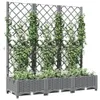 vidaXL Pflanzkübel mit Rankgitter Hellgrau 120x40x121,5 cm Produktbild-Vorschau 7