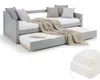 Homestyle4u Tagesbett 90x200 Ausziehbett Grau mit Matratze Produktbild-Vorschau 20