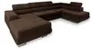 A large, U-shaped sectional sofa in a dark brown fabric is shown from a slightly elevated, diagonal angle against a white background. Produktbild-Vorschau