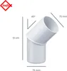 INEFA Regenrohrbogen 45 Grad für Fallrohr, PVC DN75 / 75mm Produktbild-Vorschau 2