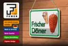 Blechschild Hinweis 18x12cm frischer Döner Restaurant Produktbild-Vorschau 3