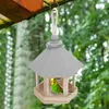 Outdoor Holz Vogelhaus geformt Feeder Lebensmittelbehälter Produktbild-Vorschau 5