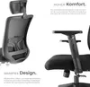 ergonomický tvar kancelářské židle tectake® Phoibe s Náhled obrázku produktu 4