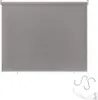A gray roller blind is shown against a white background, with some accessories for hanging it. Náhled obrázku produktu