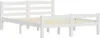 A white wooden bed frame shown from a side angle against a white background. Voir les images du produit