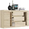 Komoda 140 cm zásuvky dveře skříňka FRAMIRE R-140-S3 sonoma Náhled obrázku produktu 5