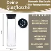 2x Glas Flasche Wasserkaraffe 1L Borosilikatglas Deckel Produktbild-Vorschau 2