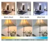 A collage showing different light temperatures of a bedroom and a lamp with plants. Produktbild-Vorschau