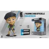 A promotional image showcasing a collectible figurine of the character Maverick from the game Rainbow Six Siege, displayed alongside its packaging and a collectible card. Produktbild-Vorschau