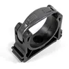 A black plastic pipe clamp with a gray hinged top, shown against a white background. Produktbild-Vorschau