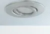 A close-up, angled view of a recessed ceiling light fixture with a brushed metal finish. Produktbild-Vorschau