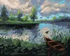 Zuty - Malen nach Zahlen - WALDLANDSCHAFT MIT EINEM BOOT, Produktbild-Vorschau 1