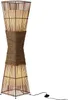 A floor lamp made of bamboo and rattan, standing on a white background. Produktbild-Vorschau