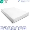 A white mattress is shown on a white background, with various certifications and feature icons displayed below. Anteprima dell’immagine prodotto