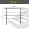 Yakimz 150 cm schodišťové zábradlí z nerezové oceli Náhled obrázku produktu 2