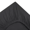 A close-up view of a dark gray fitted sheet, showing the elasticized edge and fabric texture. Produktbild-Vorschau