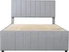 A bed frame with a headboard and slats. Voir les images du produit