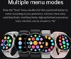 A group of smartwatches with colorful app icons displayed on their screens, set against a black background with marketing text above. Náhled obrázku produktu