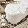COSTWAY lavice ottoman, taburet s manšestrovým potahem a Náhled obrázku produktu 4