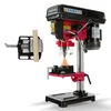 A drill press and a vise are shown against a white background. Produktbild-Vorschau