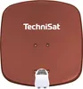 A brown satellite dish with a white LNB attached, against a white background. Produktbild-Vorschau