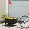 vidaXL Fahrradanhänger Schwarz und Gelb 30 kg Eisen Produktbild-Vorschau 2