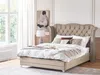 BELIANI Bett Taupe Samtstoff 180 x 200 cm hohes Kopfteil Produktbild-Vorschau 2