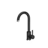 A black kitchen faucet with silver accents against a white background. Produktbild-Vorschau