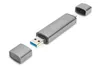 DIGITUS Dual Card Reader Hub USB-C / USB 3.0 OTG grau Produktbild-Vorschau 3