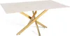 A rectangular table with a marble-look top and a gold metal base. Anteprima dell’immagine prodotto