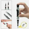 A collage of images showing a screwdriver set and its components, with one image showing a hand holding the screwdriver. Produktbild-Vorschau