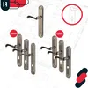 A collage of door handles and related architectural drawings. Podgląd zdjęcia produktu