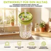 2-in-1 Eiswürfel Flasche mit Strohhalm, Eiswürfelformen, Produktbild-Vorschau 2