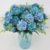 Künstliche Hortensie 10 in 1 Blau Realistisch Pflegeleichte Produktbild-Vorschau 2