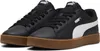A pair of black Puma sneakers with white accents and brown soles are shown against a white background. Produktbild-Vorschau