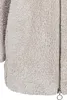 Close-up of the fuzzy texture of a sand-colored jacket with a zipper. Produktbild-Vorschau