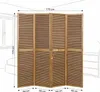 Paravent séparateur de pièce 4 parties cloison en bois brun Voir les images du produit 3