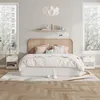 Relaxdays Nachttisch 2er Set, Schublade, offenes Fach, HBT Produktbild-Vorschau 2