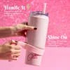 Paris Hilton  pinke Edelstahl Trinkflasche mit Produktbild-Vorschau 9