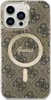 A close-up view of a phone case with a repeating Guess logo pattern. Anteprima dell’immagine prodotto