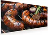 Küchenrückwand Spritzschutz Glas mit Motiv Grillwurst B B Q Produktbild-Vorschau 1