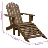 vidaXL Fauteuil de jardin avec repose-pieds Bois Marron - Voir les images du produit 9