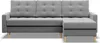 A gray sectional sofa with a chaise lounge is shown from the front against a white background. Produktbild-Vorschau