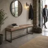 HAKU Sitzbank Bank braun, schwarz - Echt Leder, Metall, Produktbild-Vorschau 8