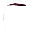 vidaXL Polovičný slnečník s tyčou 180x90 cm Bordeaux Náhľad obrázku produktu 14